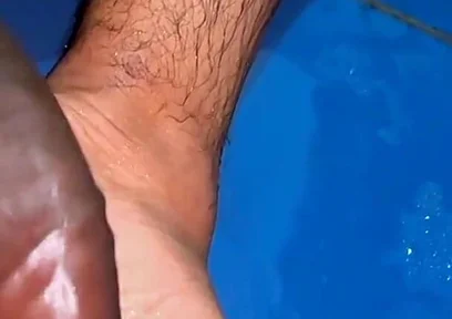 Hairy Curved Cock Cums Twice - Pink Head Foot Play & Massive Cumshots