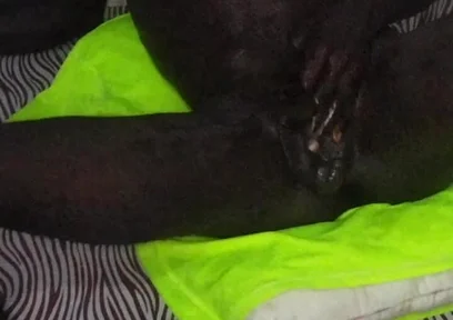 African Boy Wanking His Long BBC and Ended with Hot Cum
