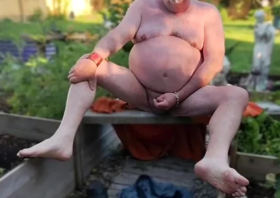 Enjoying My Backyard - Naked!