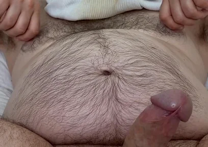 Big Bear Dirty White Briefs Over His Head and Sniffs It Until He Cums. Playing with Nipples, Showing off Big Feet aånd Moaning