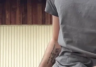 Russian Boy Plays with His Cock on the Terrace. Very Risky