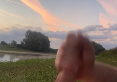 Playing in the Morning at a Lake