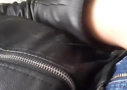 Cumming on a Leather Jacket