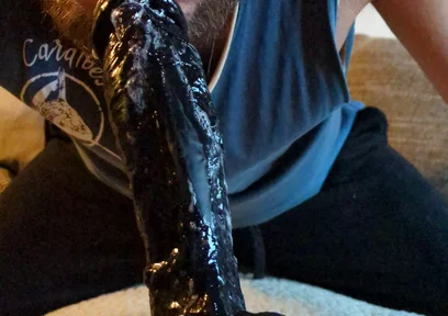 Very Sloppy Dildo Deepthroat, a Lot of Saliva Is Running Down the Cock