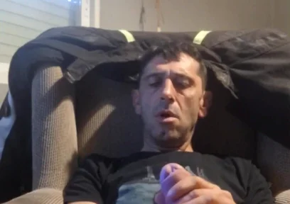Guy Masturbating on the Sofa