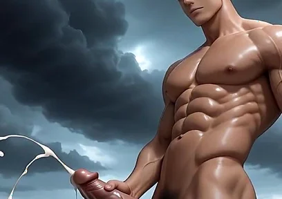 This Muscular Gym Boy Milking His Cock Will Drive You Wild