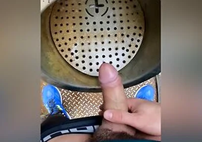Risky Jerk-off In A Public Urinal In A Dutch Park