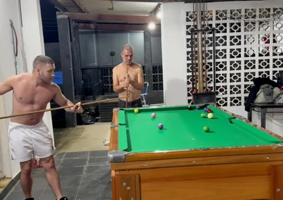 Sr Carmona and Victor Ferraz Playing Naked Billiards