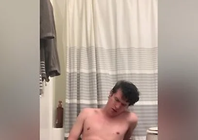 Twink Shows Off, Plays With His Hard Cock And Fucks His Ass With A Dildo Until He