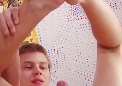 Smooth teen boy Eugene Small wanking that beefy tool