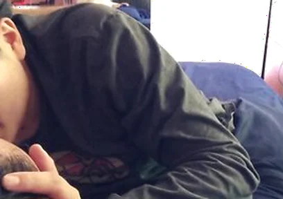 Latino Stepdaddy Kisses Boy Sucks & Titties