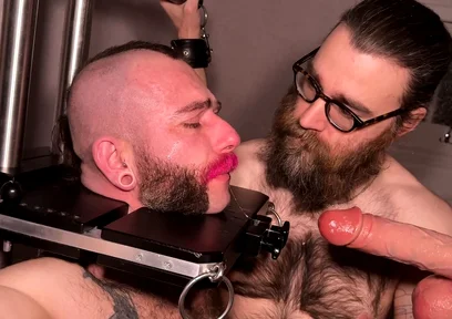 Dildo Throat Fucking and Mouth Streching in Bondage - Gay BDSM with Sir Joshua - Pervertmedia