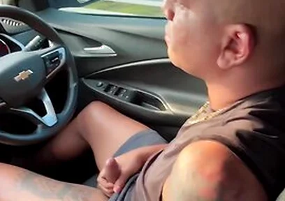 Wanker Jerks In The Car, Pees And Cums On The Street