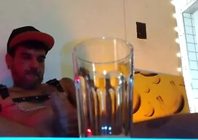 Piss, Spit, Pig Cum. Boy Fills A Glass By Spiting, Cumming And Pissing