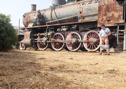 Nude Near an Old Train
