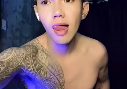 Inked Horny Twink Performed in a Live Webcam Show
