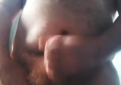 Big British Hairy Daddy Bear Wanking with Cumshot