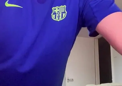 My Blue Football Shirt with Stocking on