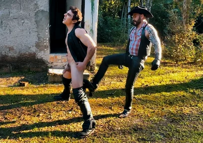 Cowboy Ballbusting on the Farm