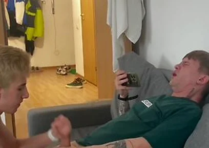 Twink Invited His Twink Friend With A Big Dick Over And Seduced Him Into Giving Him A Blowjob