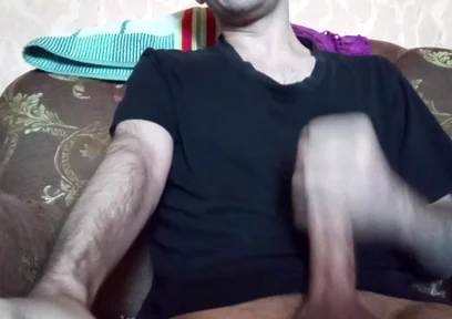 Horny Guy Strocking Big Cock
