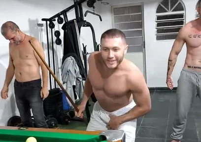 Me, Carmona, Opaido Carmona and Viking De Taubaté Started a Game of Pool Naked