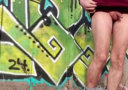 Femboy, Exhibitionist Undresses In Public Place