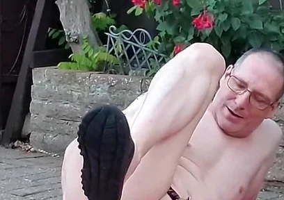 Outdoor Anal Dildo Fun While Locked in Chastity with Mike Essex