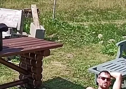 Jerking off While Hanging Out the Laundry