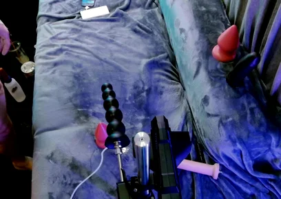 Random Stranger Controls My Fuck Machine and Destroys My Hole with Huge Anal Beads Deepest Ride and Massive Load