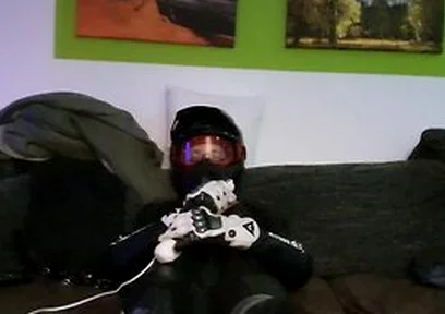 Pup Sparkle In Biker Cumming Inside A Dainese Suit