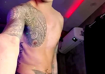 Asian Inked Boy Teasing and Jerking off
