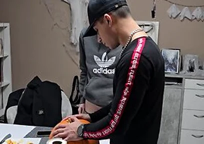 Gay Boys Have Fun: We Fuck The Halloween Pumpkin And Cum On It