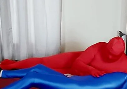 Gay Spandex Frotting And Rubbing In Zentai Catsuits
