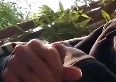Caught Jerking off My Cock Sticking Out of My Very Short Shorts, I Wait Him Gone, to Wank Again and Cum Outdoor