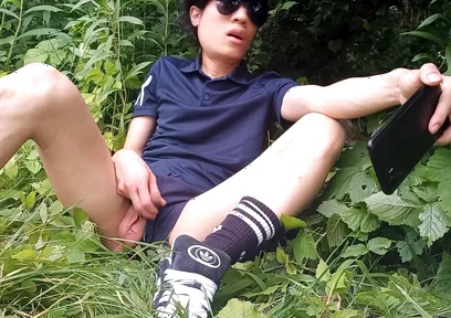 After Getting Caught Outside, Gay Twink Jon Arteen Sneaks off to Stroke Himself