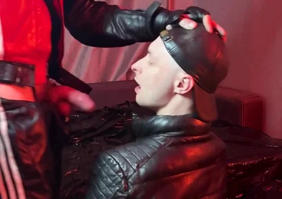 Scally Chav Guys Have Fun in Leather Sport Gear