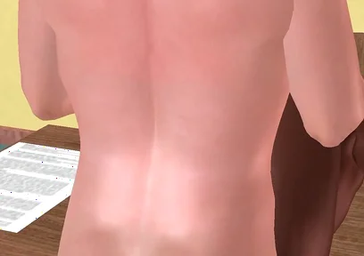 Animated 3D Gay Porn - White Man Fucking Black Man on Desk Holding Legs in Classroom