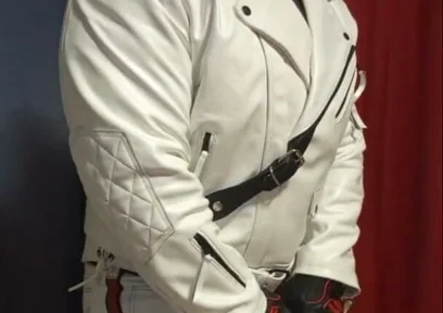 In Full White Leather Formals.