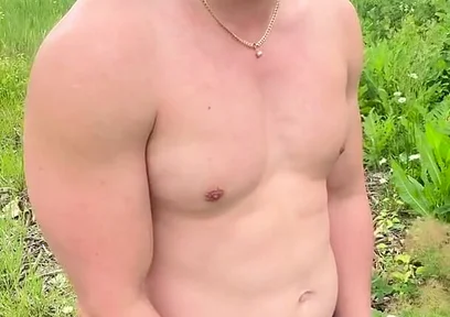 Muscular Asian Hunk Strips and Flexes Naked by the Highway - Public Muscle Worship Jo & Cum Eating