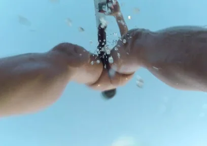 Outside Nude Shower at the Pool and Slowmotion
