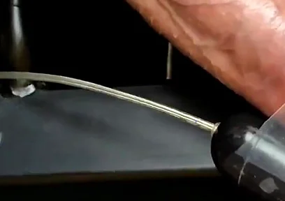 Vibrator on Dick Head Laying on Bench Press Orgasm