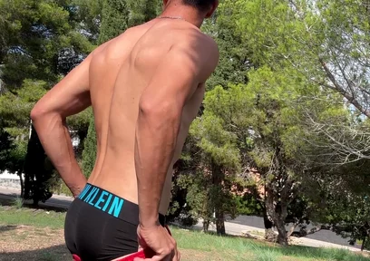 Short Risky Naked Flashing on Summer Day