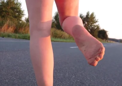 Walk in Tights on the Country Road