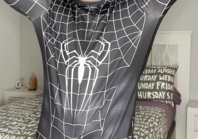 My Big Cock Cums with No Touch Spiderman Suit