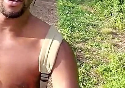 Kennie Jai Walks in the Park by the River Cumpletely Naked!