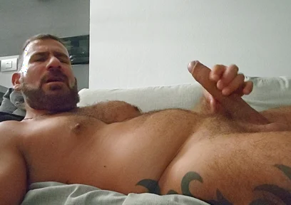 Stepdaddy Wanking on Couch