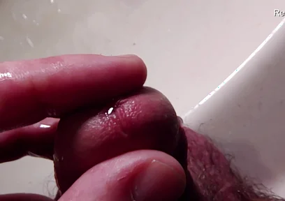 Peehole Piss Play Close up View in Slow Motion