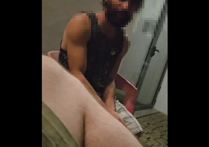 Random Straight Hairy Portuguese Guy with Big Dick Conviced to Get His First Gay Blowjob