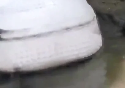 Jon Arteen Plays in the Mud with His New Sneakers Nike Air Force One Af1 Sockless. Boy Foot Fetish Gay Porn Video